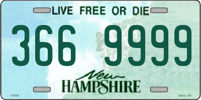 NH license plate 3669999