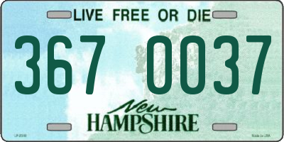 NH license plate 3670037