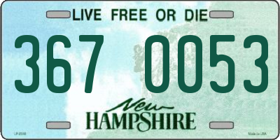 NH license plate 3670053