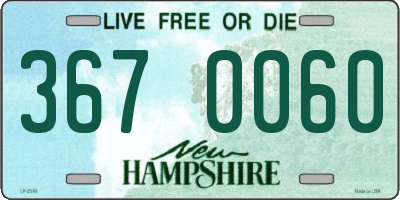 NH license plate 3670060