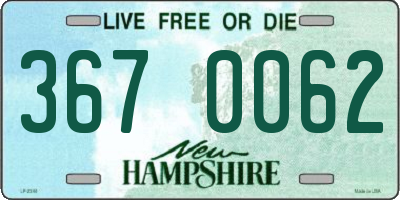 NH license plate 3670062