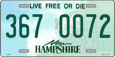 NH license plate 3670072