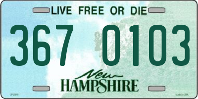 NH license plate 3670103