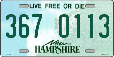 NH license plate 3670113