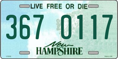 NH license plate 3670117
