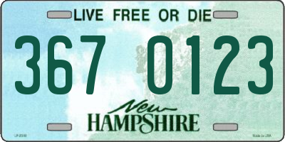 NH license plate 3670123