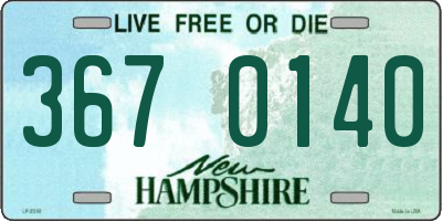 NH license plate 3670140