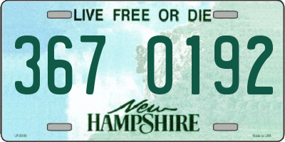 NH license plate 3670192