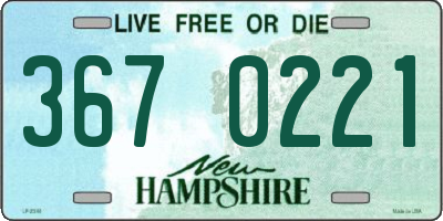 NH license plate 3670221