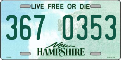 NH license plate 3670353