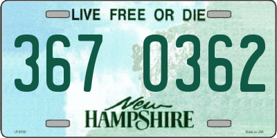 NH license plate 3670362