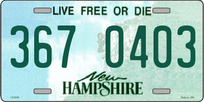 NH license plate 3670403