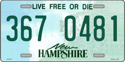 NH license plate 3670481