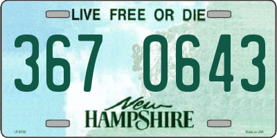 NH license plate 3670643