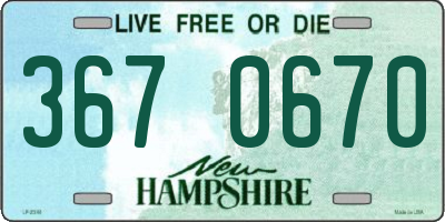 NH license plate 3670670
