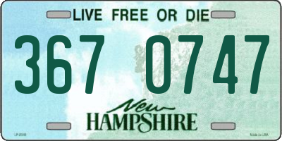 NH license plate 3670747