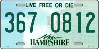 NH license plate 3670812