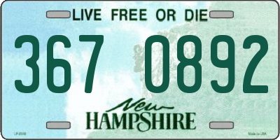 NH license plate 3670892