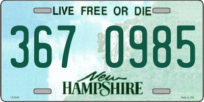 NH license plate 3670985