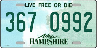 NH license plate 3670992