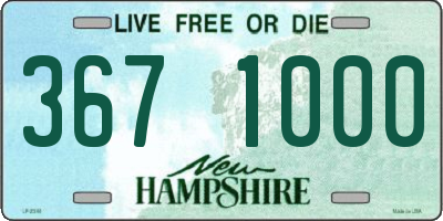 NH license plate 3671000