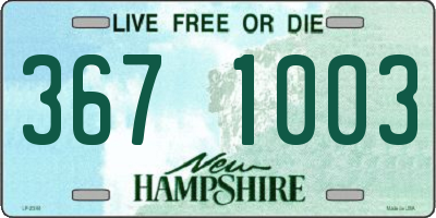 NH license plate 3671003