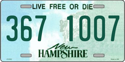 NH license plate 3671007