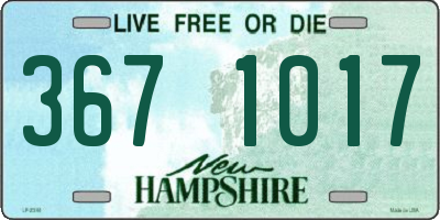 NH license plate 3671017