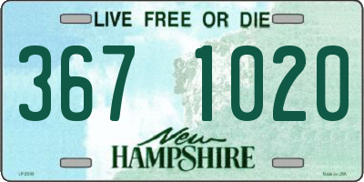 NH license plate 3671020