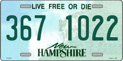 NH license plate 3671022
