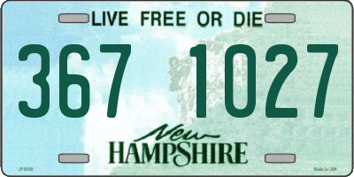 NH license plate 3671027
