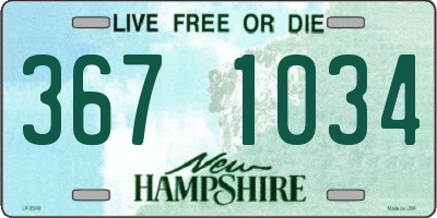 NH license plate 3671034
