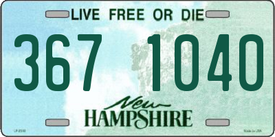 NH license plate 3671040