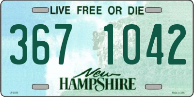 NH license plate 3671042