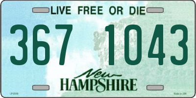 NH license plate 3671043