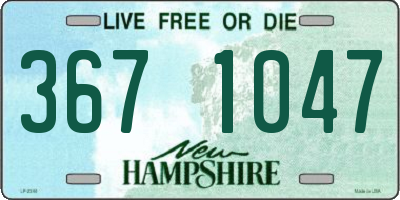 NH license plate 3671047