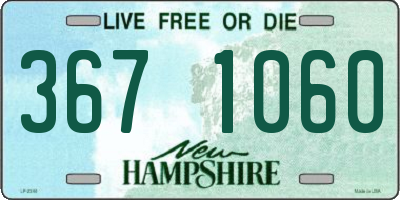 NH license plate 3671060