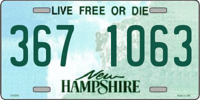 NH license plate 3671063