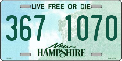 NH license plate 3671070