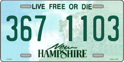 NH license plate 3671103