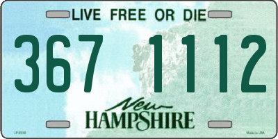 NH license plate 3671112
