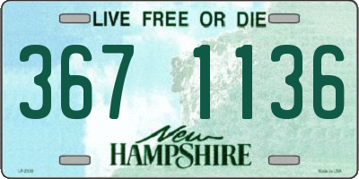 NH license plate 3671136