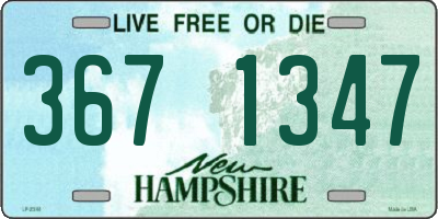 NH license plate 3671347