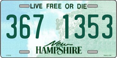 NH license plate 3671353