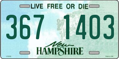 NH license plate 3671403
