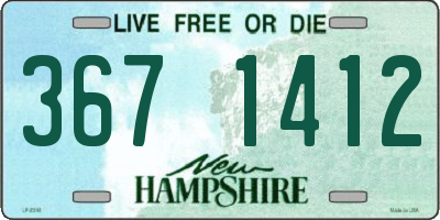 NH license plate 3671412