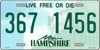 NH license plate 3671456