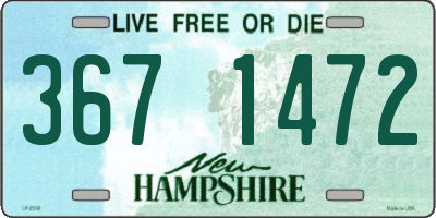 NH license plate 3671472
