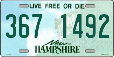 NH license plate 3671492