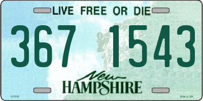 NH license plate 3671543